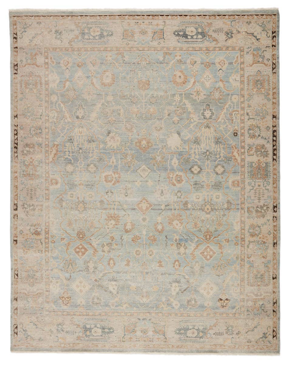 Resonant Light Blue/ Beige Area Rug